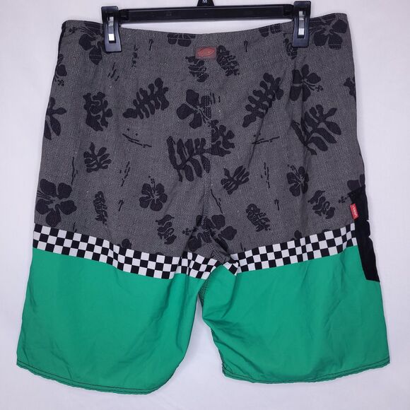 Vans Board Shorts Mens 33 Floral Green, Gray - Picture 2 of 4
